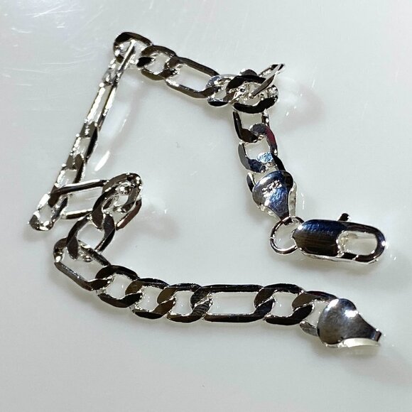 Figaro Chain Bracelet 12 mm 1/2" Wide - Picture 3 of 11